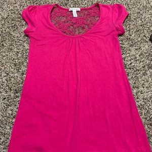 Pink top with lace on back top